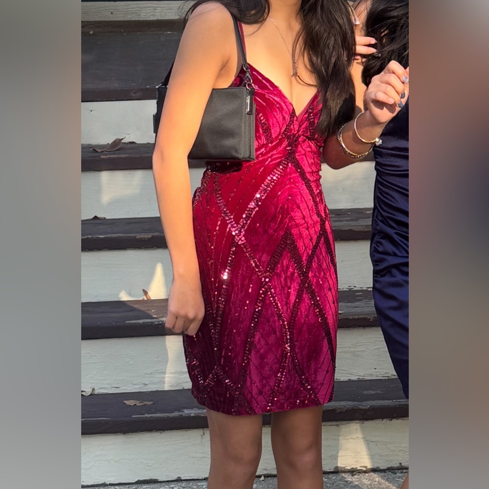 Elegant Red Sequin Dress